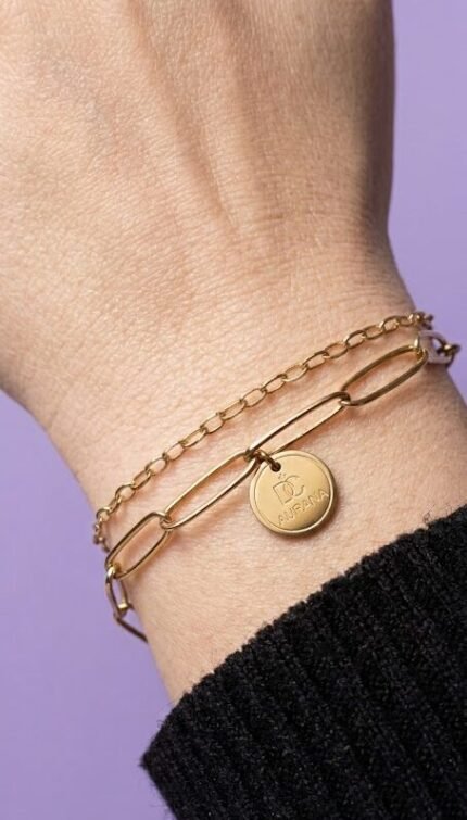 Gold coin Charm Bracelet