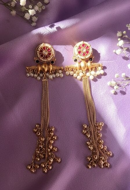 WhatsApp Image 2026-02-28 at 9.24.41 PM (1) Pachhi Kundan Kashmiri Earring - Image 1