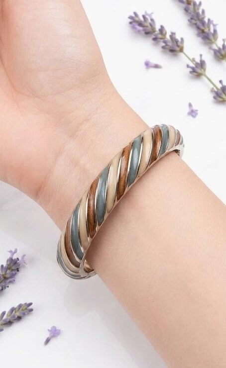 Enamel4 Multicolor Broad Interlock Bangle - Image 1